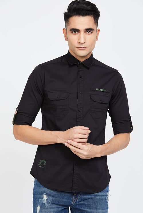 KILLER Solid Full Sleeves Slim Fit Casual Shirt