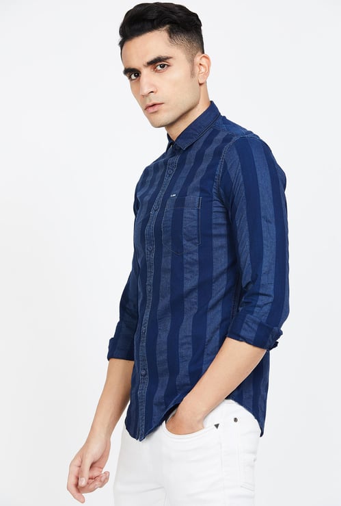 KILLER Striped Full Sleeves Slim Fit Casual Shirt