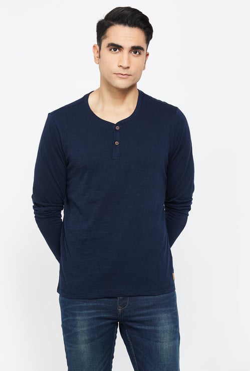 WRANGLER Slub Regular Fit Henley T-shirt