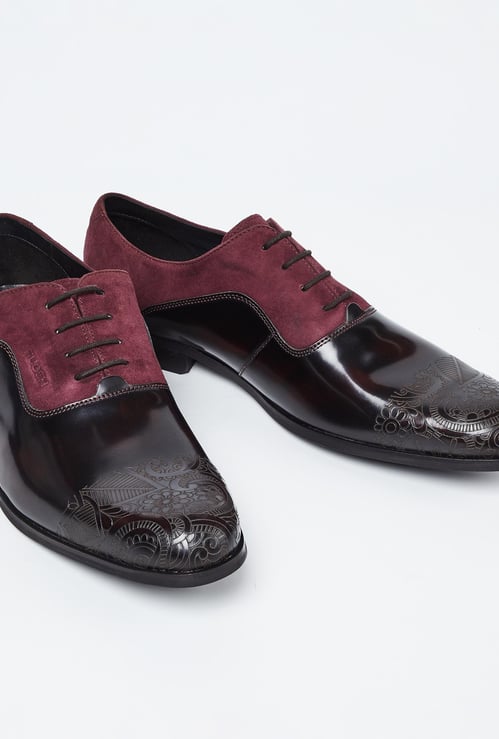 RUOSH Genuine Leather Oxford Shoes with Engraving