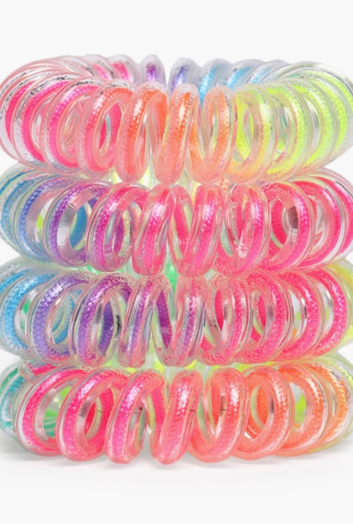 TONIQ KIDS Girls Printed Swirly Rubber Bands - Set of 4