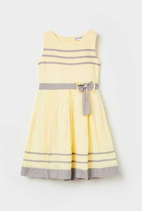 PEPPERMINT Striped Bow Detail A-line Dress