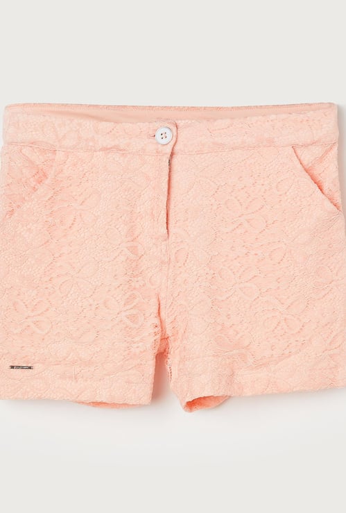 PEPPERMINT Girls Lace Detail Shorts
