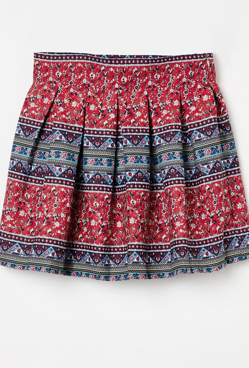 PEPPERMINT Printed Pleated A-line Skirt