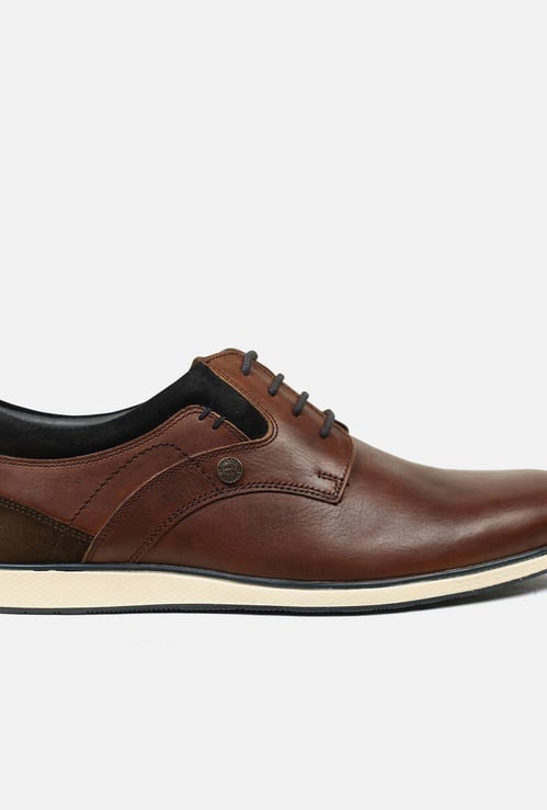 BUCKAROO Men Solid Lace-Up Casual Derby Shoes