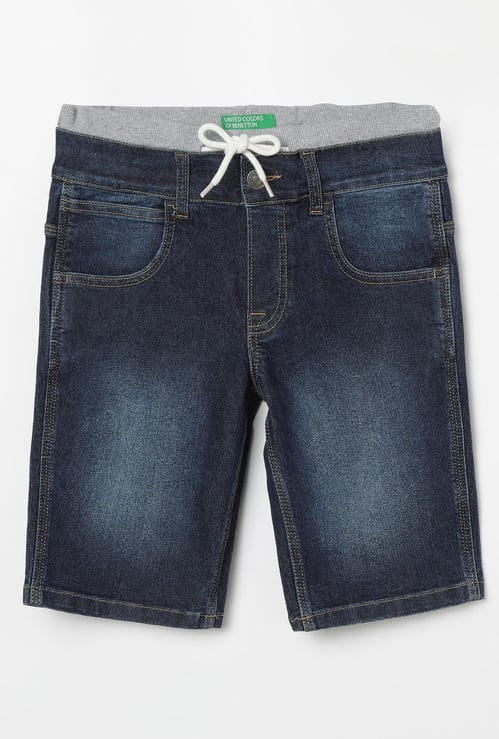 UNITED COLORS OF BENETTON Dark Washed Denim Shorts