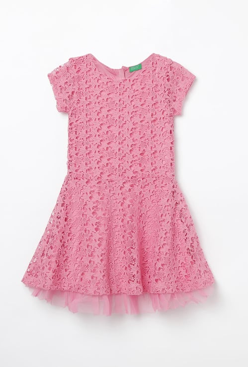 UNITED COLORS OF BENETTON Lace Fit & Flare Dress
