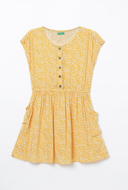 UNITED COLORS OF BENETTON Polka-Dot Print Fit & Flare Dress