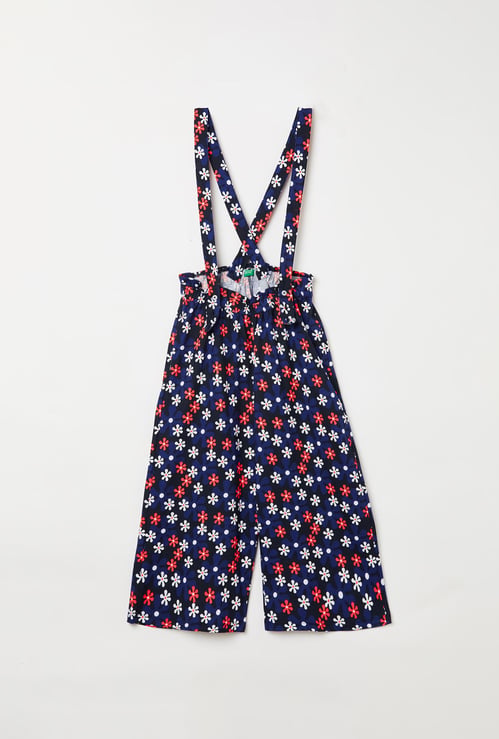 UNITED COLORS OF BENETTON Girls Floral Print Dungaree
