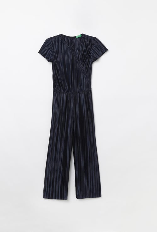 UNITED COLORS OF BENETTON Surplice Neck Pleated Jumpsuit