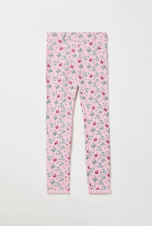 UNITED COLORS OF BENETTON Floral Print Slim Fit Treggings