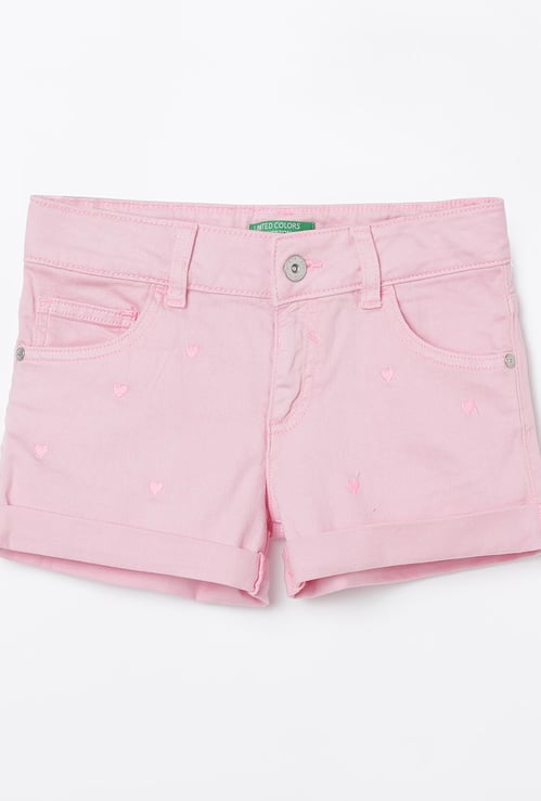 UNITED COLORS OF BENETTON Embroidered Denim Shorts