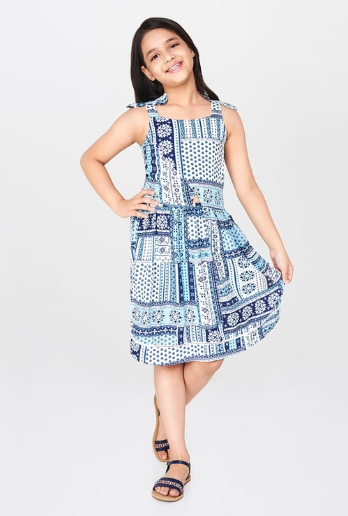 GLOBAL DESI Printed Sleeveless Dress