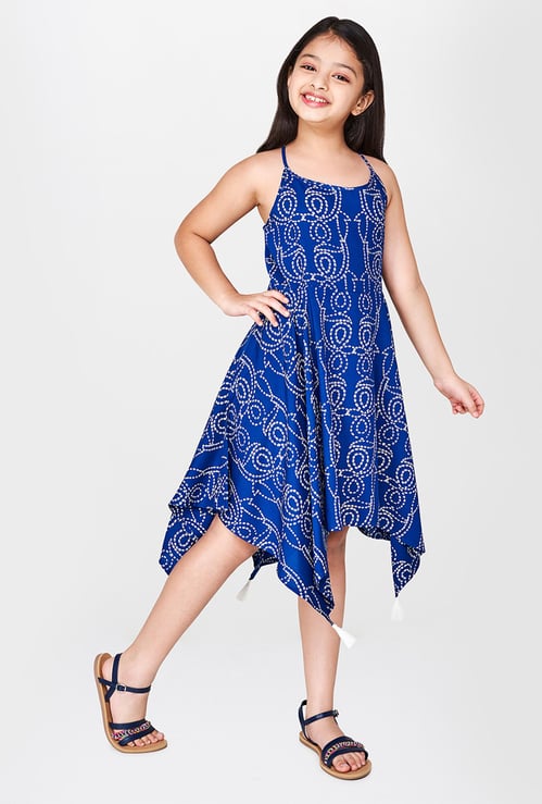GLOBAL DESI Printed Sleeveless Fit & Flare Dress