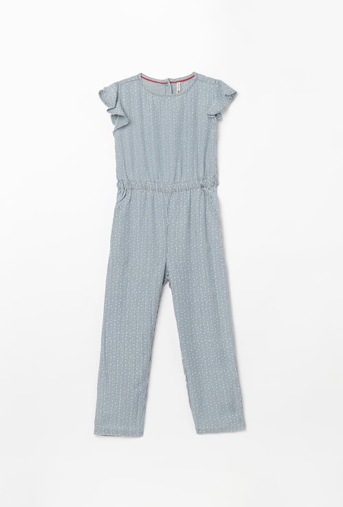 LEE COOPER JUNIORS Striped Jumpsuit with Flutter Sleeves