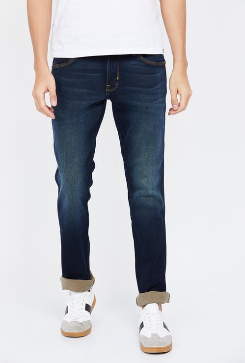 WRANGLER Skanders Stonewashed Slim Tapered Jeans