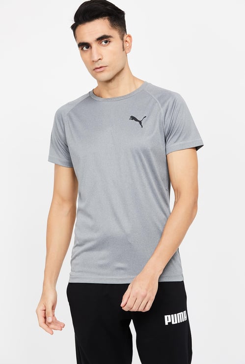 PUMA Textured Raglan Sleeves Slim Fit T-shirt