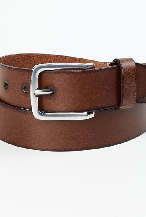 ALLEN SOLLY Men Solid Casual Leather Belt