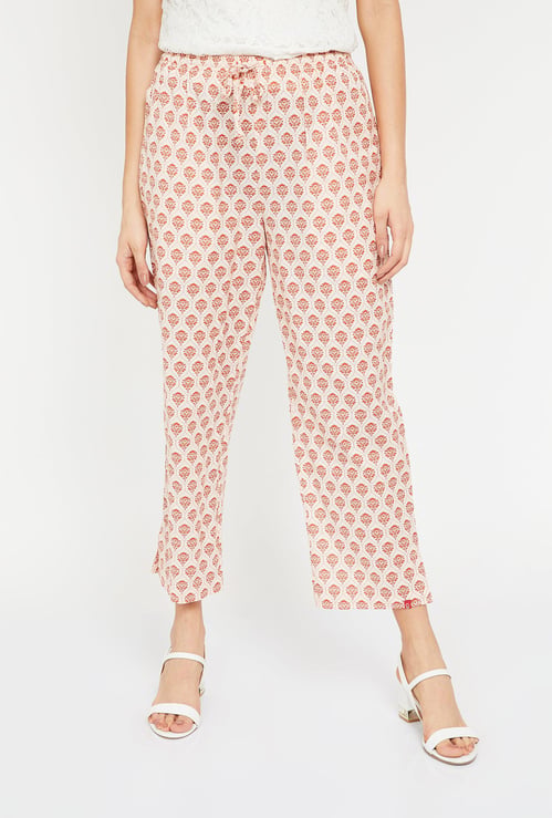BIBA Women Printed Elasticated Straight Pants
