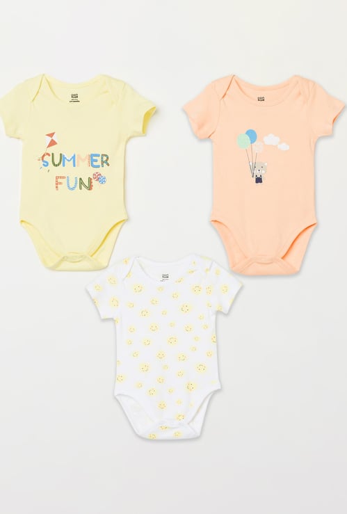FS MINI KLUB Boys Printed Bodysuit - Pack of 3 Pcs.