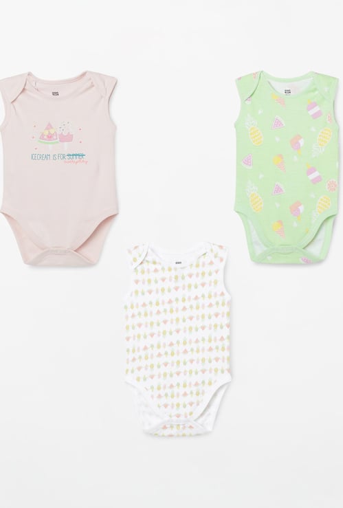 FS MINI KLUB Printed Rompers - Pack of 3