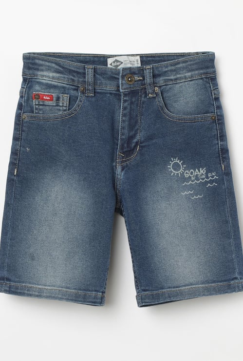 LEE COOPER JUNIORS Stonewashed Denim Shorts