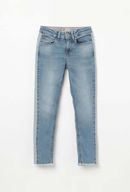 LEE COOPER JUNIORS Lightly Washed Slim Jeans with Whiskers
