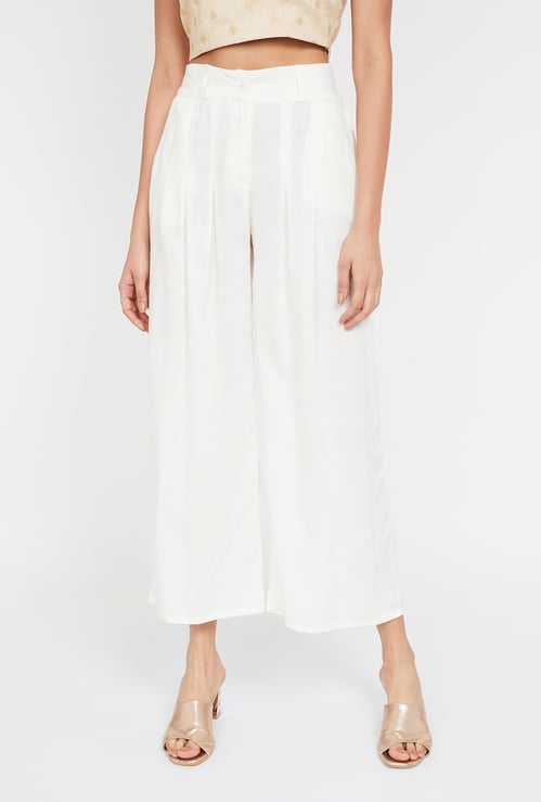 W Solid Elasticated Palazzos