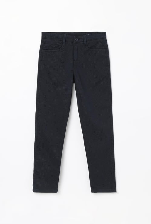 ALLEN SOLLY Textured Flat Front Trousers