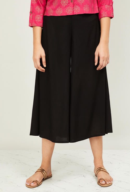 MELANGE Women Solid Culottes with Tie-Up