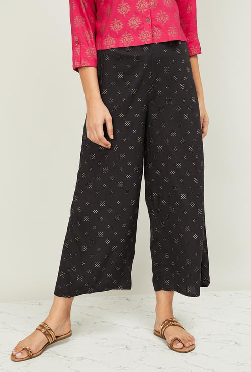 MELANGE Women Printed Elasticated Palazzos