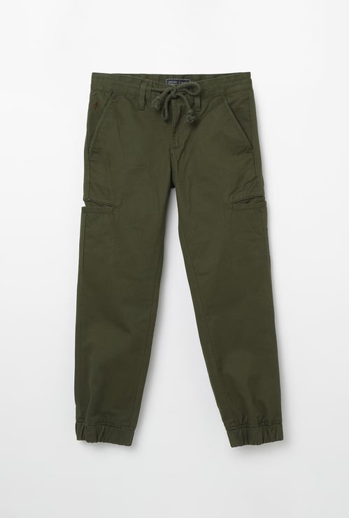 INDIAN TERRAIN Solid Drawstring Waist Joggers