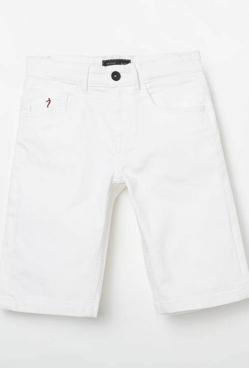 INDIAN TERRAIN Solid Denim Shorts
