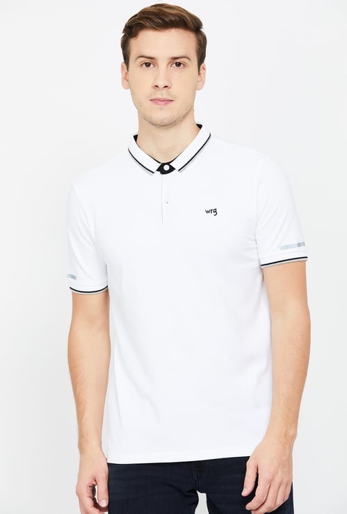 WRANGLER Men Solid Regular Fit Polo T-shirt