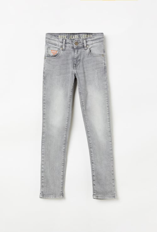 PEPE JEANS Boys Stonewashed Slim Fit Jeans