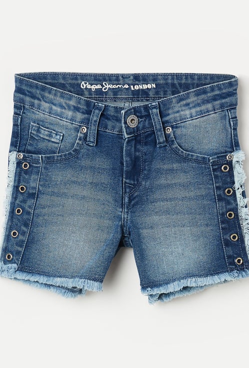 PEPE JEANS Girls Stonewashed Denim Shorts