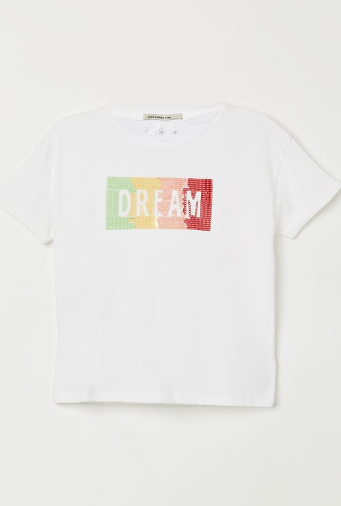 PEPE JEANS Girls Sequinned Round-Neck T-shirt
