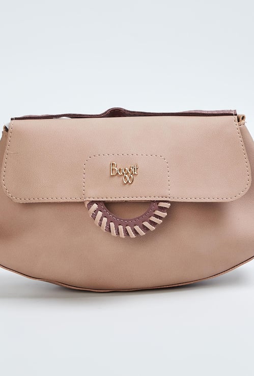 BAGGIT Women Solid Flap-Closure Vanity Bag