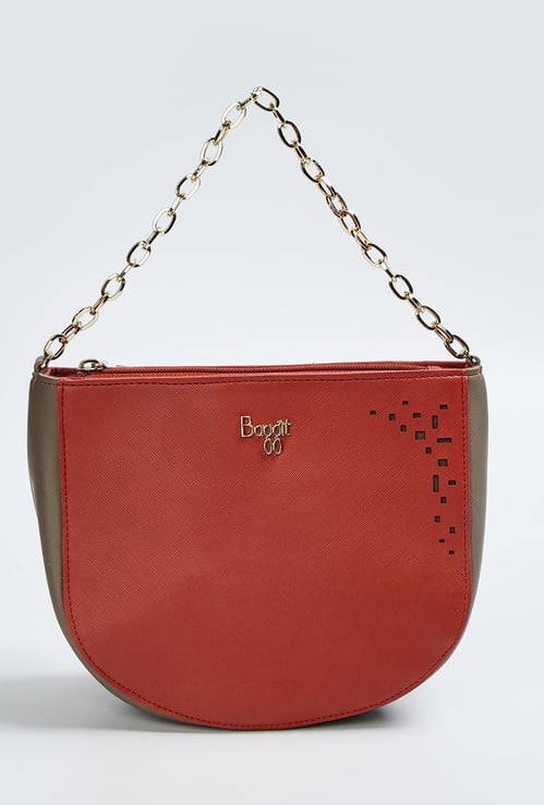 BAGGIT Women Laser-Cut Detail Zip-Closure Vanity Bag