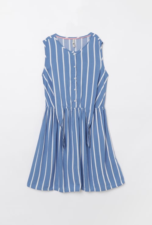 LEE COOPER JUNIORS Striped Sleeveless Fit & Flare Dress