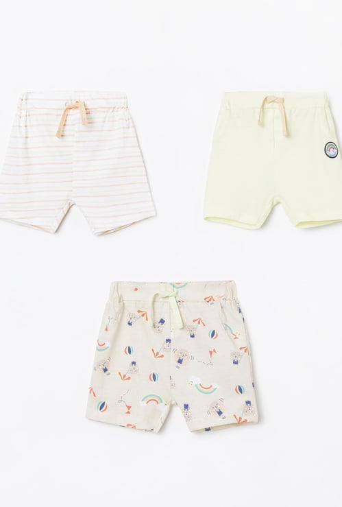 FS MINI KLUB Printed Elasticated Shorts - Pack of 3