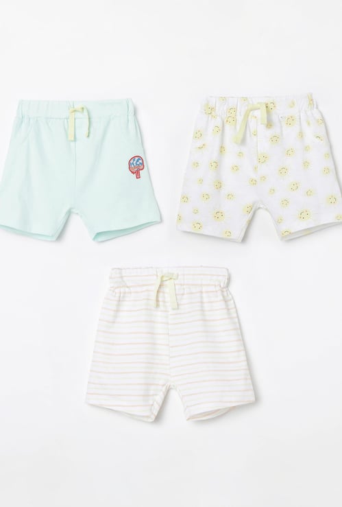FS MINI KLUB Printed Drawstring Waist Shorts - Pack of 3