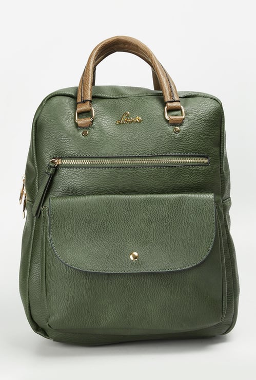 LAVIE Women Textured Backpack with Zip Pockets