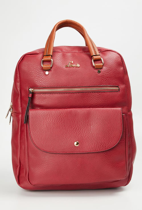 LAVIE Women Textured Backpack with Zip Pockets