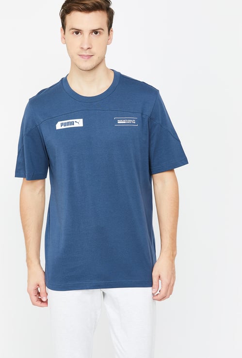 PUMA Men Solid Regular Fit Crew Neck T-shirt
