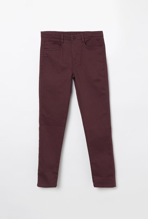 ALLEN SOLLY Printed Flat Front Trousers