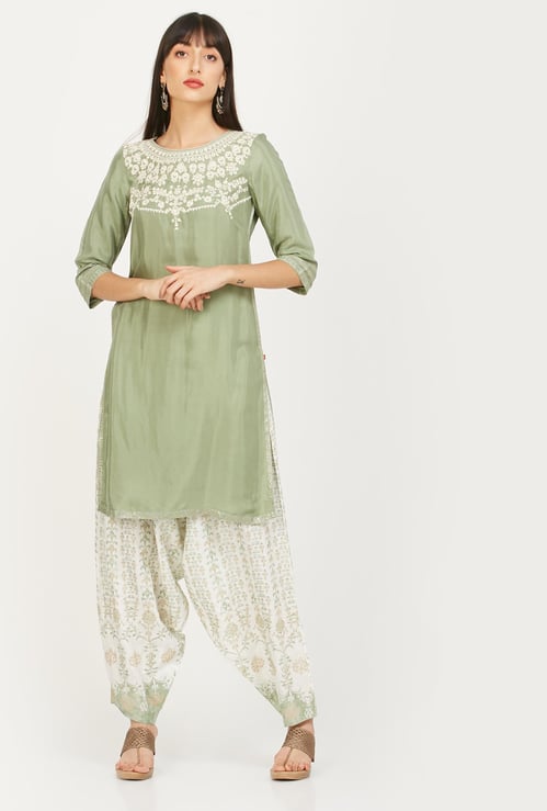W Embroidered Kurta with Salwar