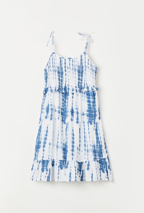 PEPE JEANS Girls Dyed A-line Dress with Tie-Up Straps