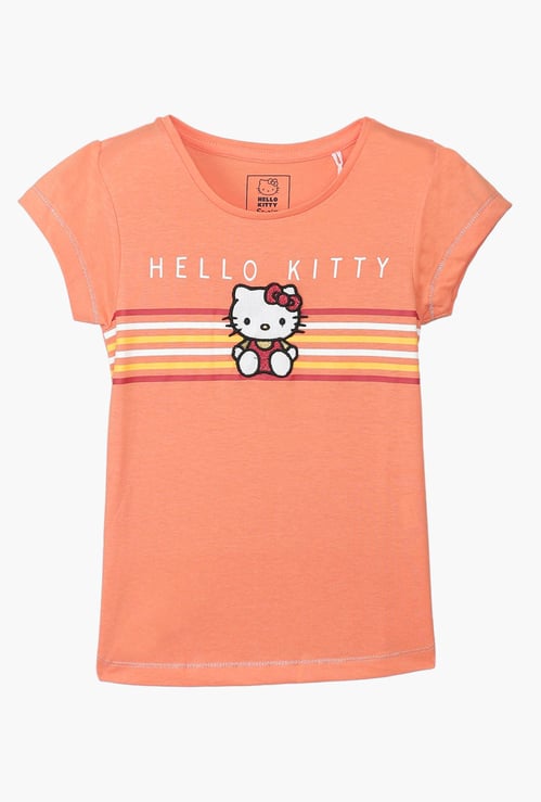 KIDSVILLE Hello Kitty Print Round-Neck T-shirt