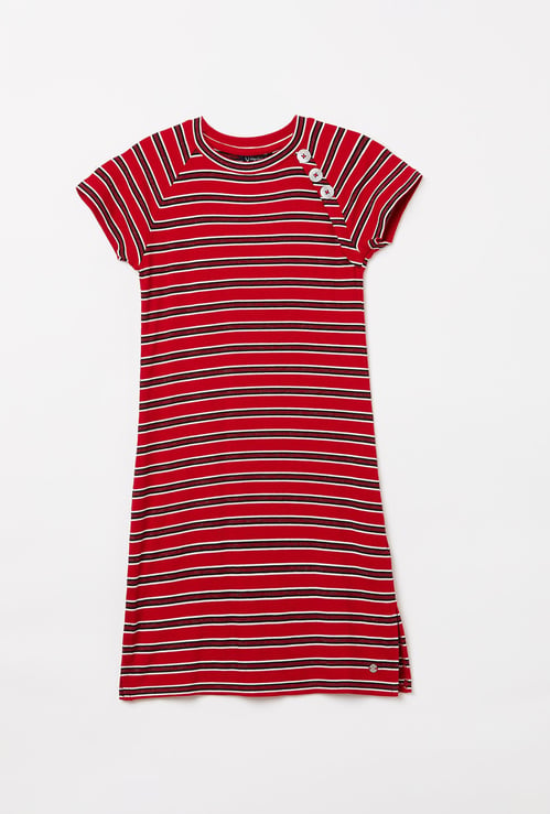 ALLEN SOLLY Girls Striped A-line Dress